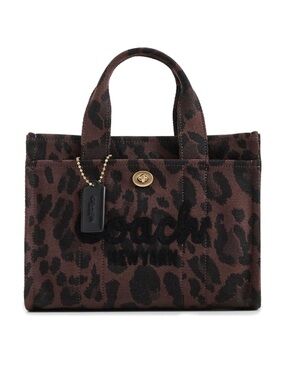 NEW Coach Black and Brown Leopard Tote 26